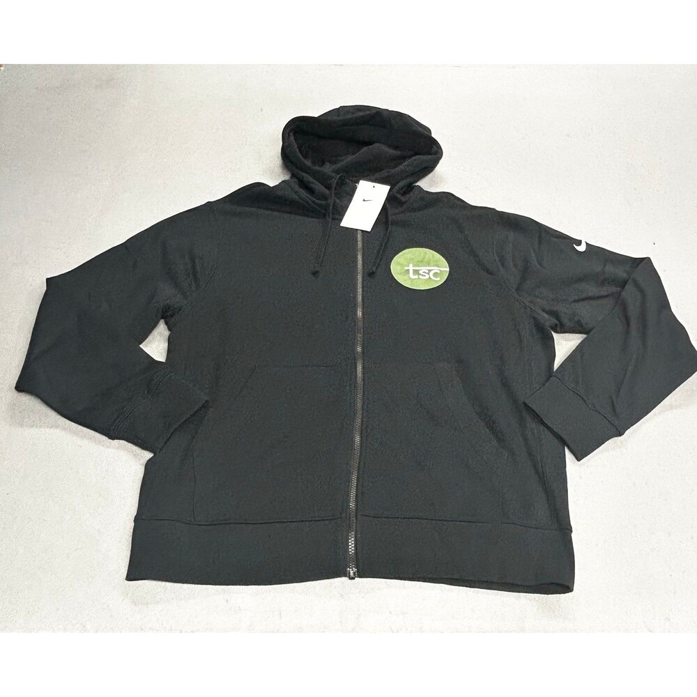 Nike Men's Club Fleece Sleeve Swoosh Full-Zip Hoodie Black